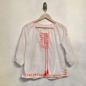 TRUTH NYC | White Embroidered Tunic Top L